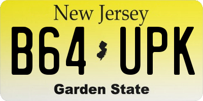 NJ license plate B64UPK