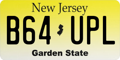 NJ license plate B64UPL