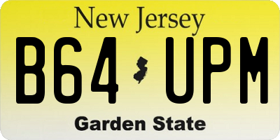 NJ license plate B64UPM