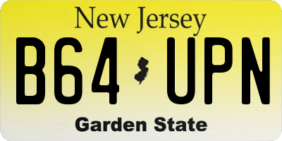 NJ license plate B64UPN