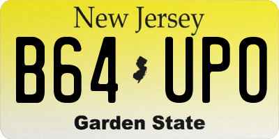 NJ license plate B64UPO
