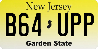 NJ license plate B64UPP