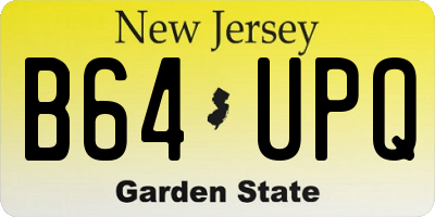 NJ license plate B64UPQ