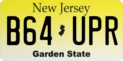 NJ license plate B64UPR