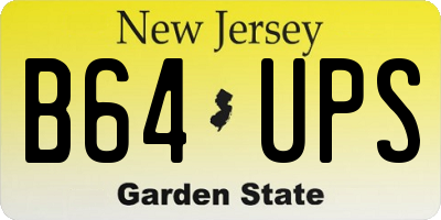 NJ license plate B64UPS