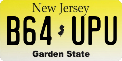 NJ license plate B64UPU