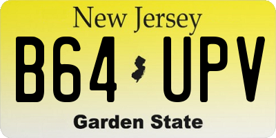 NJ license plate B64UPV