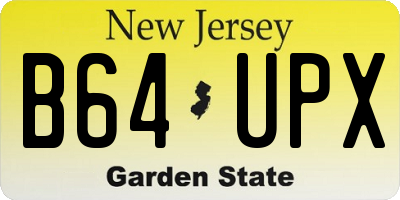 NJ license plate B64UPX