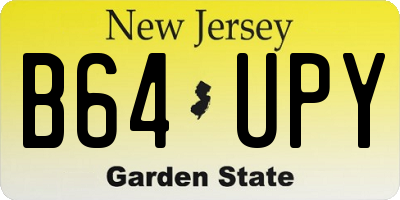 NJ license plate B64UPY