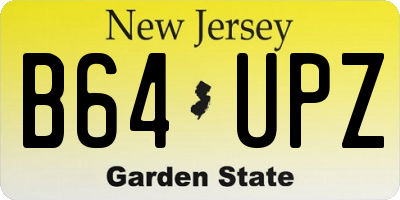 NJ license plate B64UPZ