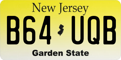 NJ license plate B64UQB