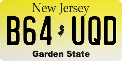 NJ license plate B64UQD