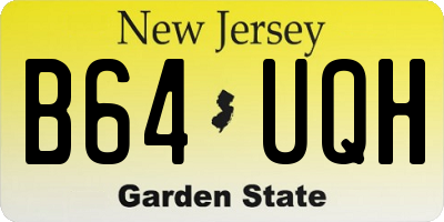 NJ license plate B64UQH