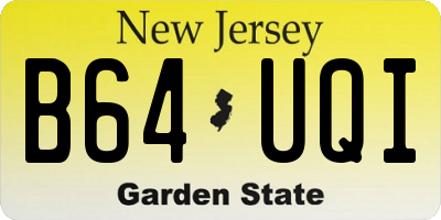 NJ license plate B64UQI
