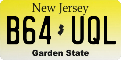 NJ license plate B64UQL