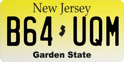 NJ license plate B64UQM
