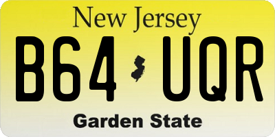 NJ license plate B64UQR
