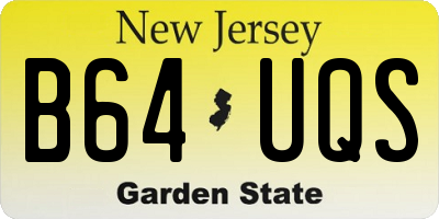 NJ license plate B64UQS