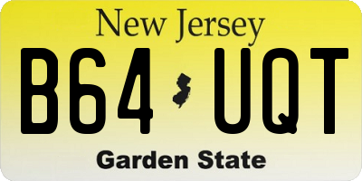 NJ license plate B64UQT