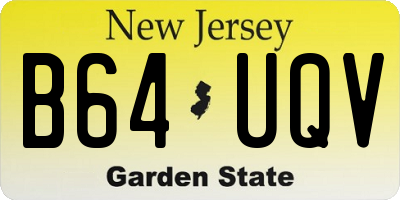 NJ license plate B64UQV