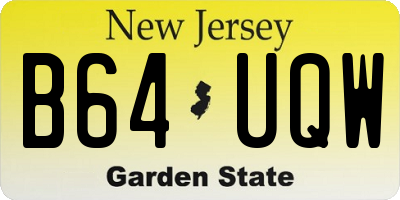 NJ license plate B64UQW