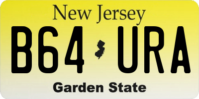 NJ license plate B64URA