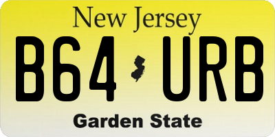 NJ license plate B64URB
