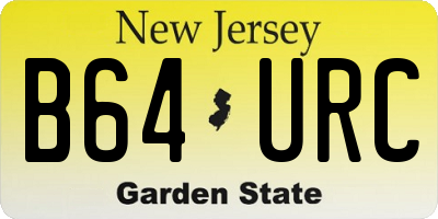 NJ license plate B64URC