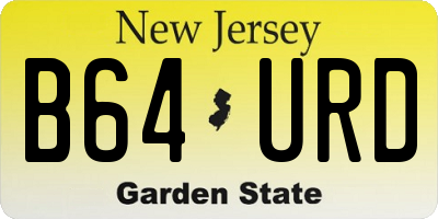 NJ license plate B64URD