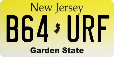 NJ license plate B64URF