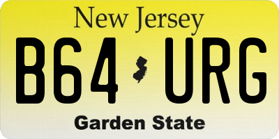 NJ license plate B64URG
