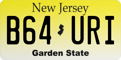 NJ license plate B64URI