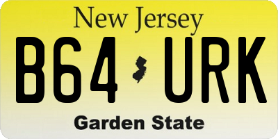 NJ license plate B64URK