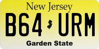 NJ license plate B64URM