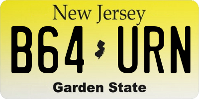 NJ license plate B64URN