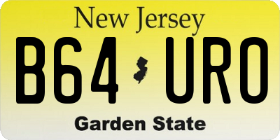 NJ license plate B64URO