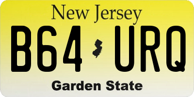 NJ license plate B64URQ