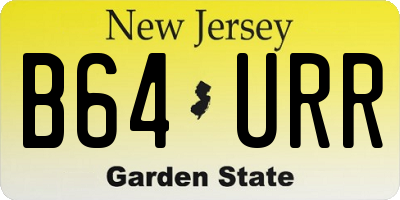NJ license plate B64URR