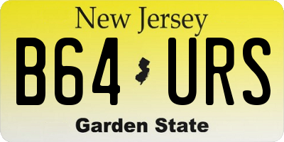 NJ license plate B64URS