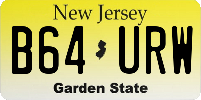 NJ license plate B64URW