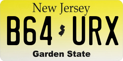 NJ license plate B64URX