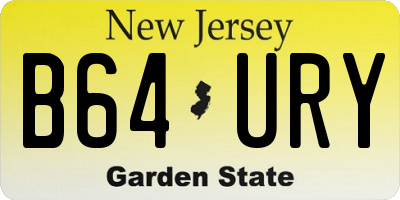 NJ license plate B64URY