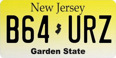 NJ license plate B64URZ