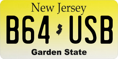 NJ license plate B64USB