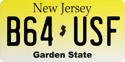 NJ license plate B64USF