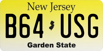 NJ license plate B64USG