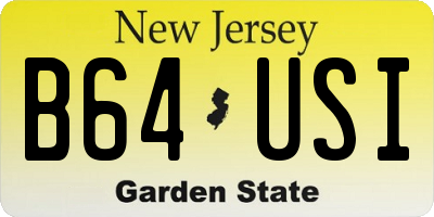 NJ license plate B64USI