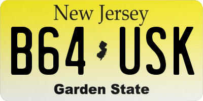 NJ license plate B64USK