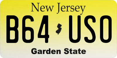 NJ license plate B64USO