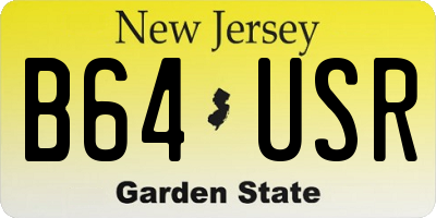 NJ license plate B64USR